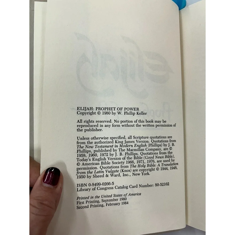 Elijah Prophet of Power W. Phillip Keller 1980 First Printing Word Books‎